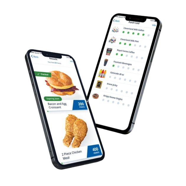Images of the Royal Farms mobile app