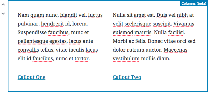 Screenshot of the column blocks, text in two columns.